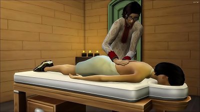 chinese son caresses his mom after she visits him at work || asian mommy and sonny