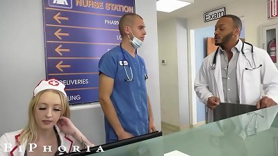BiPhoria - Nurse Catches Doctors screwing Then Joins In