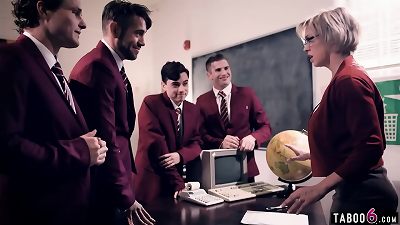 Detention students gangbang their meaty mounds instructor Dee Williams after college