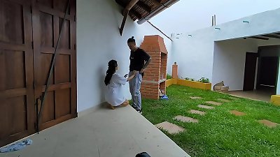 I arrived on a trip and my wife greets me highly mischievous