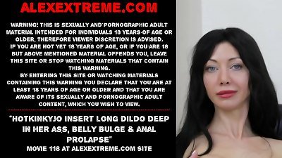 Hotkinkyjo ram long faux-cock deep in her ass, stomach erection & anal rosebud