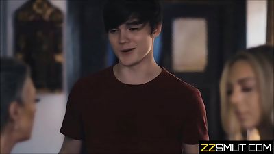 bro observes sister getting frisky with mom