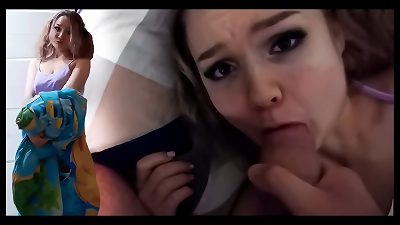 Stepbrother Facefuck Babe, rock hard doggy fuck her and semen on big arse