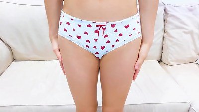 18 school chick rubbing her Step Daddy's man-meat on uber-sexy panties