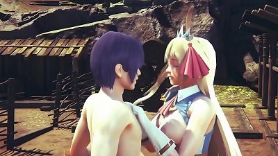 Pecorine gets a internal ejaculation orgasm | queen unite Re-dive