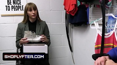 magnificent large titted Store Associate Lets The Security Guard stretch Her juicy cunt To Avoid good