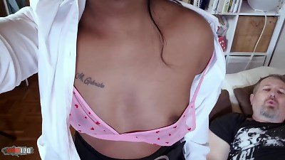 super-cute little poke in front of the webcam with the magnificent ebony Colombian Paris