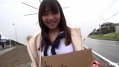 big-titted japanese teen Mikoto Mochida is fellating a stranger's pink cigar