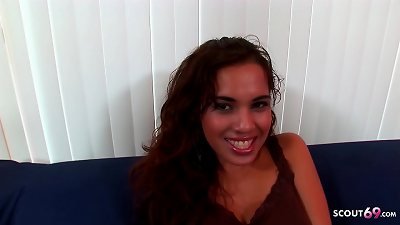 super-cute Latina school damsel Pickup and seduce to interracial audition fuck