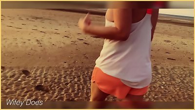 showcasing tits at the sunset