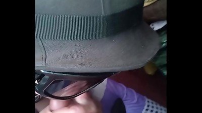 Soldier deep throating his commander's man sausage