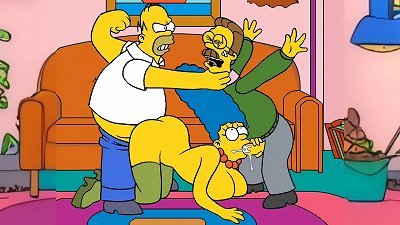 slutty Housewife Marge Sinpsom deep-throats A Neighbor's fuck-stick In Front Of Her cuckold hubby / toon / Toons / Parody
