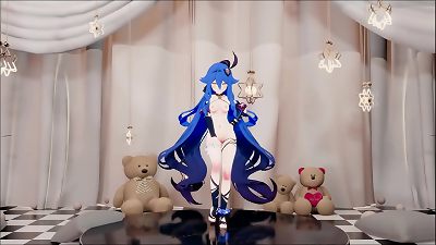 Honkai impact third Sirin hentai undress Dance Queencard Song MMD 3-dimensional Blue Hair