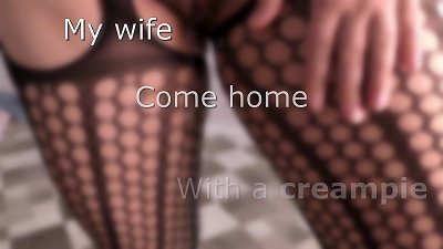 cheating wifey come home with a internal ejaculation inwards  her fertile pussy and then ride cheating hubby jizz-shotgun in a cowgirl sloppy seconds - white Mari