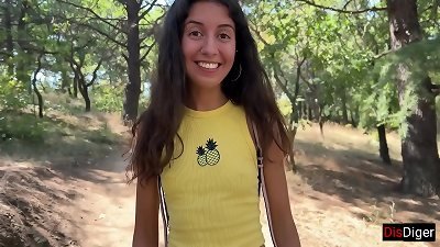 Public risky oral pleasure on a Ferris wheel in an amusement park