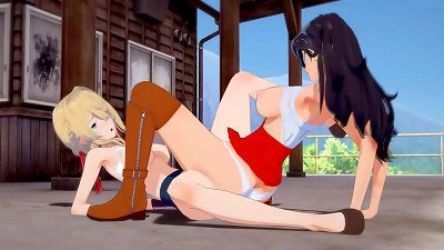 Violet Evergarden x Cattleya Baudelaire - lezzie scissoring