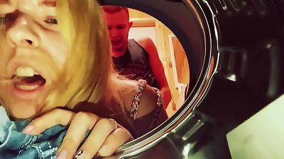 My stepsister got stuck in the washing machine and I decided to help her with my huge chisel