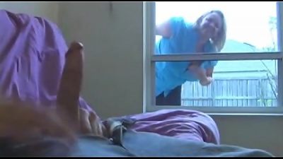 blond damsel WIth yam-sized jugs masturbates Off