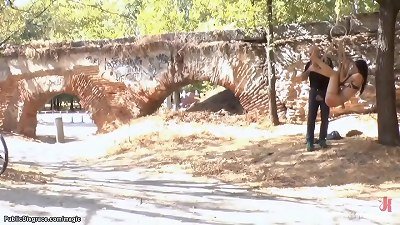 hooded buxom tramp walked in public