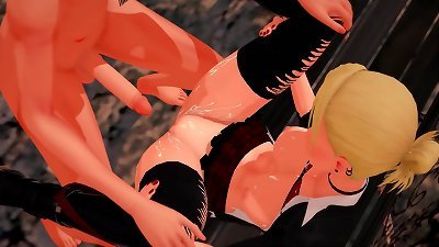 Futa - attack on Titan - Annie Leonhart gets creampied by Mikasa Ackermann - 3d porn