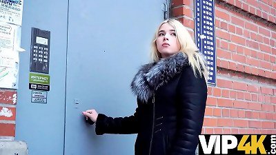 DEBT4k. sexy hairdresser has no money and debt collector drills her