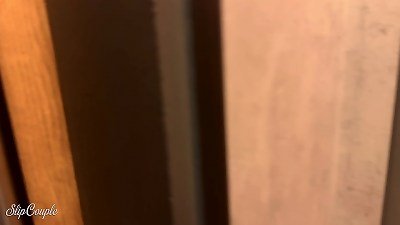 cute babe give blowjob in Public rest room after perfect handjob under the Table in rapid Food Restaurant :P