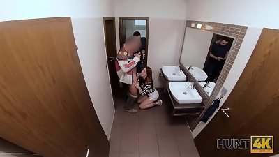 HUNT4K. For cash cuck permits hunter to plumb ginger-haired girlfriend in wc
