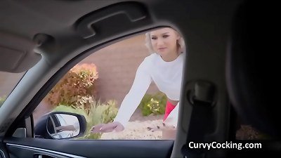 blond plaything picked up and drilled during audition