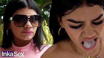 young Colombian lady doesn't like gravy and completes up swallowing it with disgust