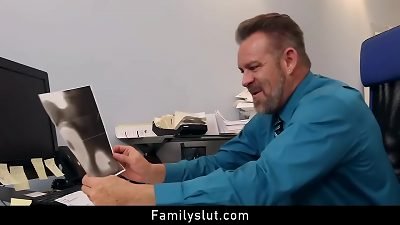 horny nubile nails Her stepdad In The Office