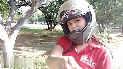 I help a stranger fix her motorcycle and she rewards me with her cunt PART 1