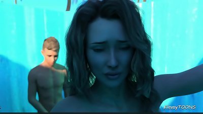 A wife and stepmom - cougar helps her 18yo neighbour to Masterbate