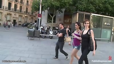 Spanish cutie ravaged in van in public