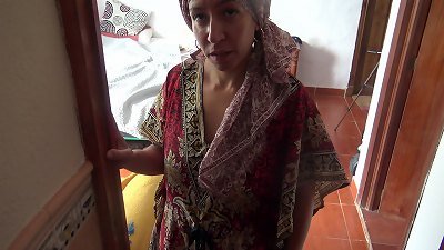 A Turkish muslim milf is perplexed when american pervert visits her