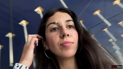 crazy CUMWALK in ample AIRPORT full of People Risky Public bj