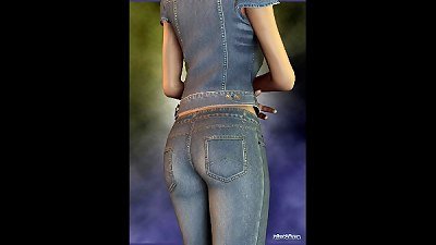 3 dimensional babe in jeans