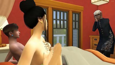 Indian family three way father catches his son and daughter having lovemaking when he returned from work and joined them so as not to tell anyone