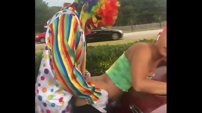 Gibby The Clown nails Jasamine Banks outside in broad daylight